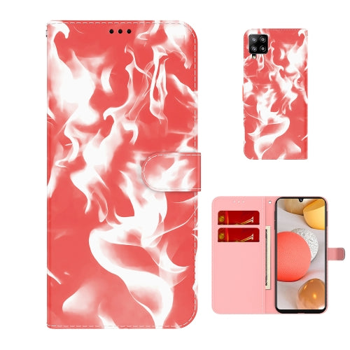For Samsung Galaxy A42 5G Cloud Fog Pattern Horizontal Flip Leather Case with Holder & Card Slot & Wallet(Red)