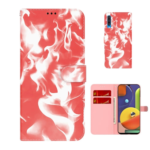 For Samsung Galaxy A50 / A30s / A50s Cloud Fog Pattern Horizontal Flip Leather Case with Holder & Card Slot & Wallet(Red)