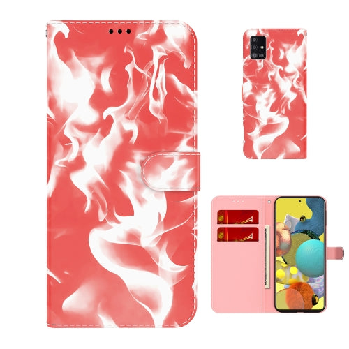 For Samsung Galaxy A51 5G Cloud Fog Pattern Horizontal Flip Leather Case with Holder & Card Slot & Wallet(Red)