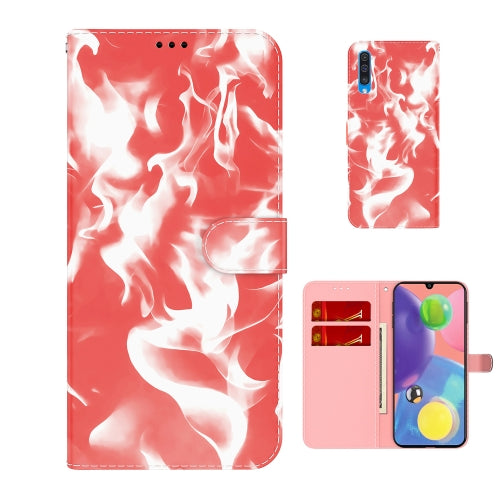 For Samsung Galaxy A70 / A70s Cloud Fog Pattern Horizontal Flip Leather Case with Holder & Card Slot & Wallet(Red)