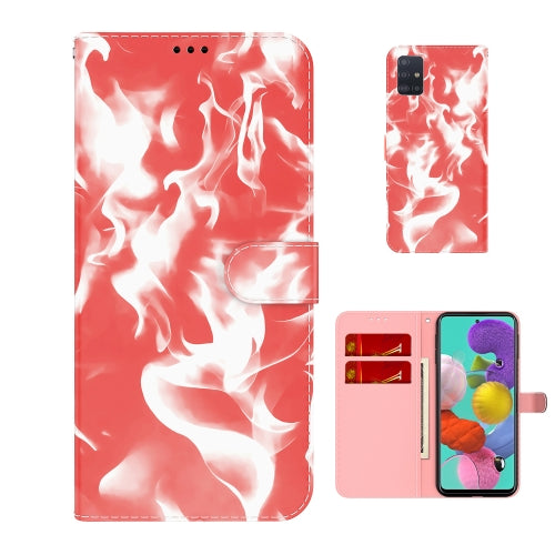 For Samsung Galaxy A71 4G Cloud Fog Pattern Horizontal Flip Leather Case with Holder & Card Slot & Wallet(Red)