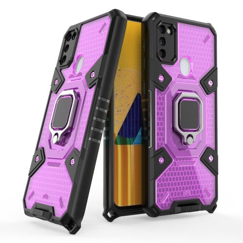For Samsung Galaxy M30s Space PC+TPU Shockproof Case with Ring Holder(Purple)