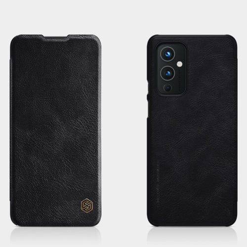 For OnePlus 9R NILLKIN QIN Series Crazy Horse Texture Horizontal Flip Leather Case with Card Slot(Black)