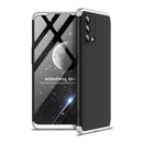 For OPPO F19 / A74 4G GKK Three Stage Splicing Full Coverage PC Case(Black Silver)