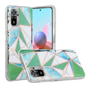 For Xiaomi Redmi Note 10 Plating Splicing Gilding TPU Protective Case(Green Triangle)