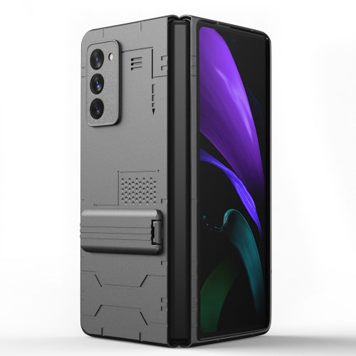 GKK Interstellar Kickstand Series Full Coverage Protective Case for Samsung Galaxy Z Fold2 5G(Gun Color)