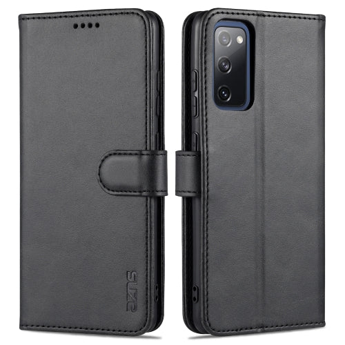 For Samsung Galaxy S20 FE AZNS Skin Feel Calf Texture Horizontal Flip Leather Case with Card Slots & Holder & Wallet(Black)