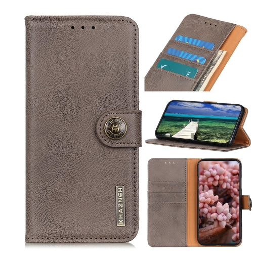 For Google Pixel 6 KHAZNEH Cowhide Texture Horizontal Flip Leather Case with Holder & Card Slots & Wallet(Khaki)