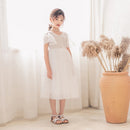 A22101 Girls Summer Star Mesh Princess Dress, Appropriate Height:150cm(White)