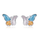 S925 Sterling Silver Three Colors Butterfly Ear Studs Women Earrings