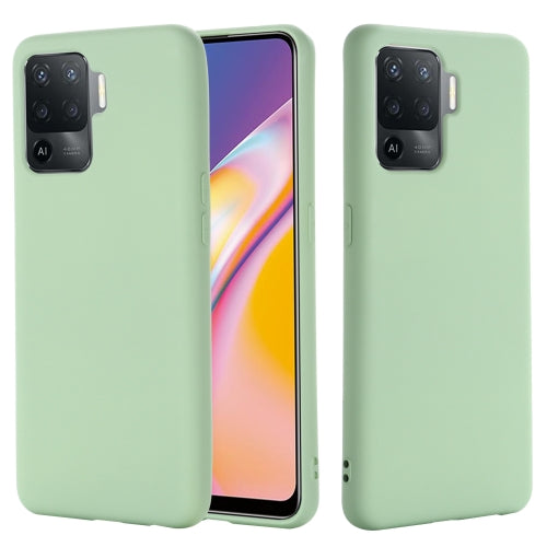 For OPPO A94 / Reno5 F / F19 Pro Pure Color Liquid Silicone Shockproof Full Coverage Case(Green)