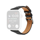 T-shaped Small Waist Flashing Diamond Genuine Leather Strap Watchband For Apple Watch Series 7 45mm / 6 & SE & 5 & 4 44mm / 3 & 2 & 1 42mm(Black)