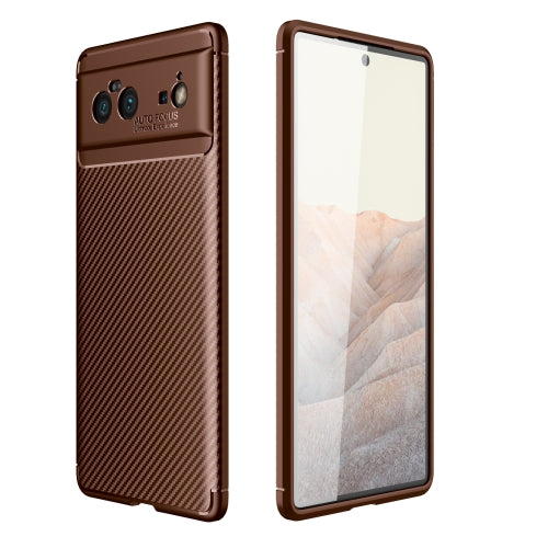 For Google Pixel 6 Carbon Fiber Texture Shockproof TPU Case(Brown)