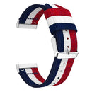 For Fitbit Versa 3 Nylon Replacement Strap Watchband(Red White Blue)