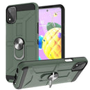 For LG K53 War-god Armor TPU + PC Shockproof Magnetic Protective Case with Ring Holder(Deep Green)