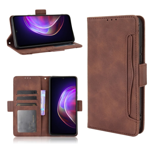 For vivo V21 5G / 4G Skin Feel Calf Pattern Horizontal Flip Leather Case with Holder & Card Slots & Photo Frame(Brown)