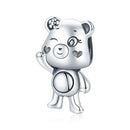 S925 Sterling Silver Playful Bear Beads DIY Bracelet Necklace Accessories