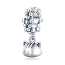 S925 Sterling Silver Swinging Kitten Pendant DIY Bracelet Necklace Accessories
