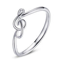 S925 Sterling Silver Musical Note Women Ring, Size:6