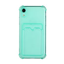 TPU Dropproof Protective Back Case with Card Slot For iPhone XR(Green)