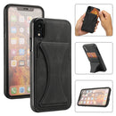 Ultra-thin Shockproof Protective Case with Holder & Metal Magnetic Function For iPhone XR (Black)