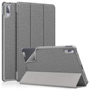 For Lenovo Tab P11 Pro TB-J716F /J706F Cloth Texture PU + TPU Horizontal Flip Leather Case with Three-folding Holder & Wake-up / Sleep Function(Grey)