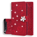For Galaxy A80 / A90 Calf Pattern Diamond Mandala Double Folding Design Embossed Leather Case with Wallet & Holder & Card Slots(Red)