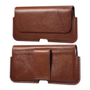 Universal Cow Leather Mobile Phone Leather Case Waist Bag For 5.5-6.5 inch and Below Phones(Brown)