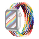 Rainbow Braided Single Loop Replacement Watchbands, Size: S 130mm For Apple Watch Series 7 41mm / 6 & SE & 5 & 4 40mm / 3 & 2 & 1 38mm(Rainbow Colors)