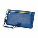 Ladies Multifunctional Cowhide Zipper Coin Purse Car Key Case(Blue)