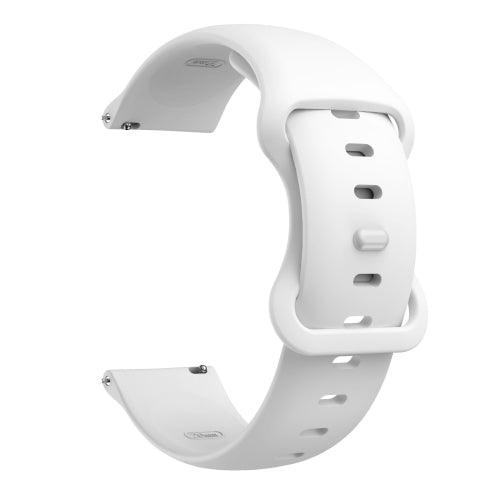 22mm For Samsung Galaxy Watch Active 3 45mm Butterfly Buckle Silicone Replacement Strap Watchband(White)