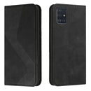For Samsung Galaxy A51 4G Skin Feel Magnetic S-type Solid Color Horizontal Flip Leather Case with Holder & Card Slot & Wallet(Black)