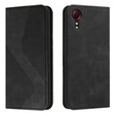 For Samsung Galaxy Xcover 5 Skin Feel Magnetic S-type Solid Color Horizontal Flip Leather Case with Holder & Card Slot & Wallet(Black)