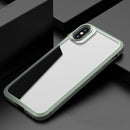 iPAKY MG Series Carbon Fiber Texture Shockproof TPU+ Transparent PC Case For iPhone XS / X(Green)