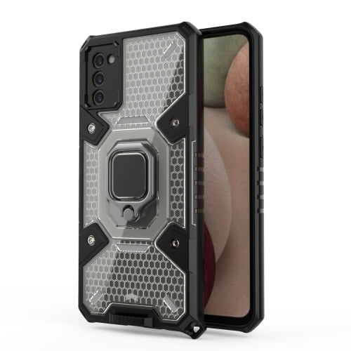For Samsung Galaxy A02s US Version Space PC+TPU Ring Holder Protective Case(Grey)