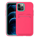Two-color TPU + PC Protective Case with Card Slot For iPhone 11 Pro Max(Rose Red+Green Frame)