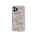 TPU Embossed + Double-sided Painting Protective Case For iPhone 12(Pink Rose)