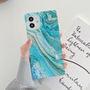 Marble Pattern Soft TPU Straight-Edge Protective Case For iPhone 11 Pro Max(Shining Green)