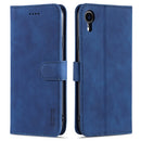 AZNS Skin Feel Calf Texture Horizontal Flip Leather Case with Card Slots & Holder & Wallet For iPhone XR(Blue)
