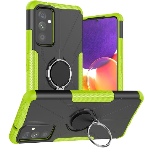 For Samsung Galaxy A82 5G Machine Armor Bear Shockproof PC + TPU Protective Case with Ring Holder(Green)