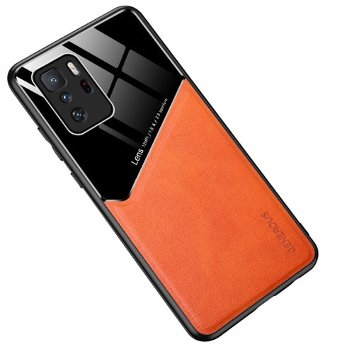 For Xiaomi Redmi Note 10 Pro 5G All-inclusive Leather + Organic Glass Protective Case with Metal Iron Sheet(Yellow)