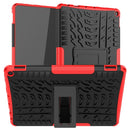 For Amazon Fire HD 10 2021 Tire Texture Shockproof TPU+PC Protective Case with Holder(Red)