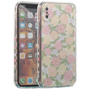 TPU Embossed + Double-sided Painting Protective Case For iPhone X / XS(Pink Rose)