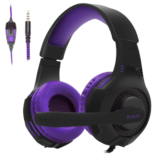 Anivia AH68 3.5mm Wired Gaming Headset with Microphone(Black Purple)