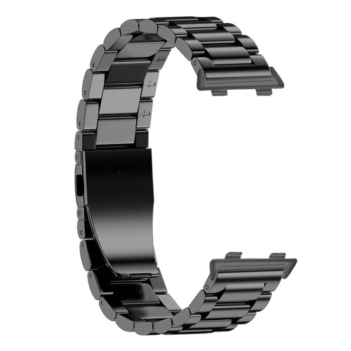 For OPPO Watch 46mm Three-beads Steel Replacement Strap Watchband(Black)