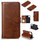 Embossed Happy Cat Pattern Horizontal Flip Leather Case with Holder & Card Slots & Wallet For iPhone 13(Brown)