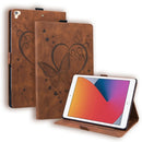 Love Butterfly Pattern Horizontal Flip Leather Case with Holder & Sleep / Wake-up Function For iPad 9.7 (2017) (2018) / Air 2 Pro(Brown)