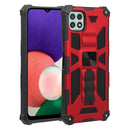 For Samsung Galaxy A22 5G Shockproof TPU + PC Magnetic Protective Case with Holder(Red)