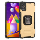 For Samsung Galaxy M31s Fierce Warrior Series Armor All-inclusive Shockproof Aluminum Alloy + TPU Protective Case with Ring Holder(Gold)