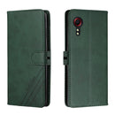 For Samsung Galaxy Xcover 5 Stitching Style 2-Color Cow Texture Horizontal Flip PU Leather Case with Holder & Card Slot & Lanyard(Green)